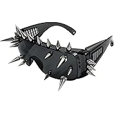 EaciTown Punk Spike Sunglasses Halloween Rock Accessory Metal Stud Sunglasses for Club Y2k Cosplay Motorcycle Costume