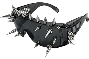 EaciTown Punk Spike Sunglasses Halloween Rock Accessory Metal Stud Sunglasses for Club Y2k Cosplay Motorcycle Costume