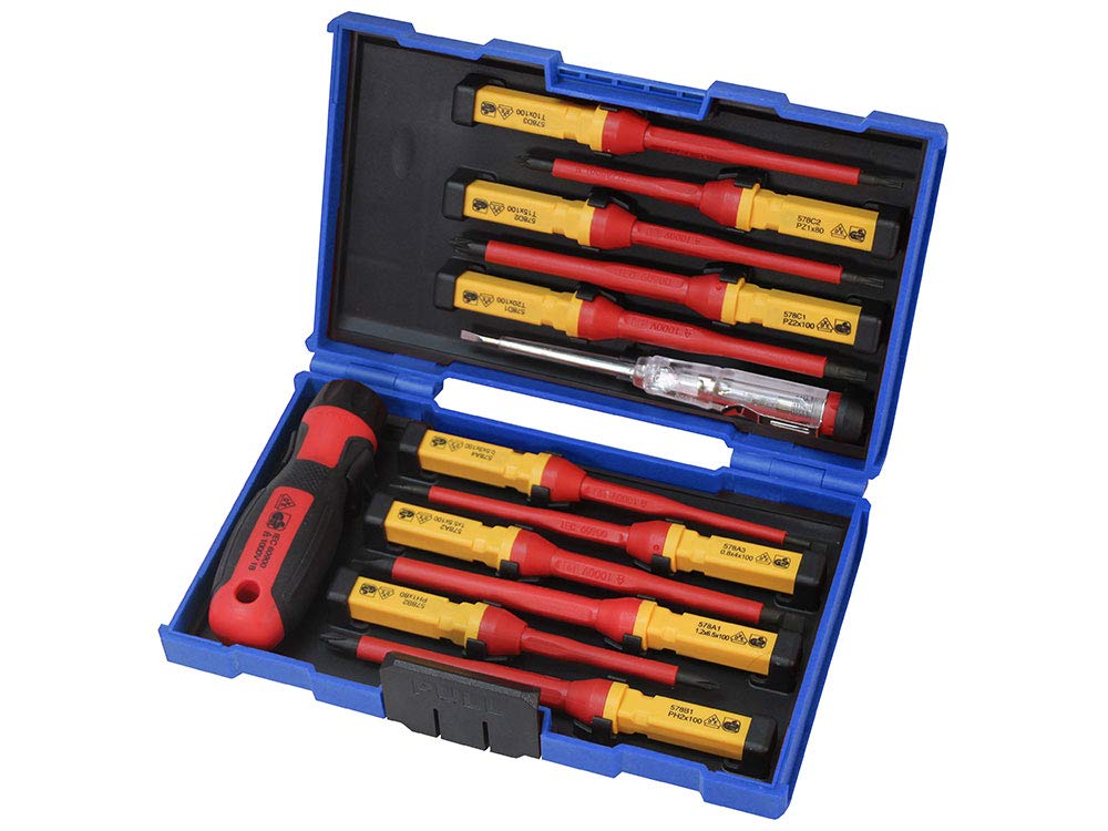 Faithfull FAISDVDES13I 13 Piece Interchangeable VDE Screwdriver Set