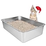 IKITCHEN Stainless Steel Cat Litter Box, Large