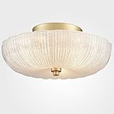 DIRYZON Modern 3-Light Ceiling Light Fixture,Brass Hallway Light Fixtures Ceiling,Semi Flush Mount Ceiling Light with 12 Inch