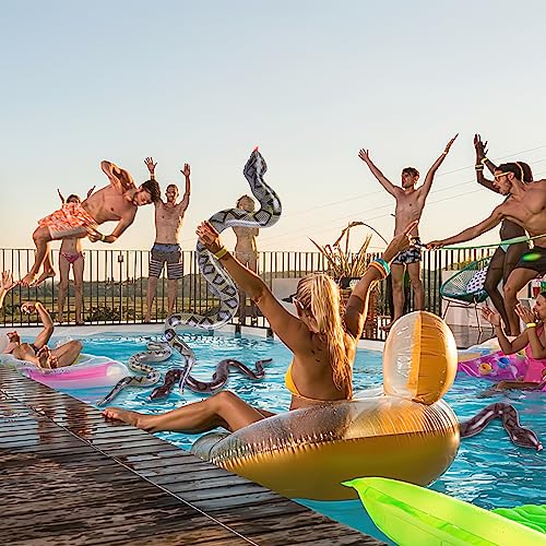 Shindel 6PCS Inflatable Snakes, Large Fake Snakes Blow Up Snake Pool Floats 39 Inch Snakes for Garden Pool Halloween Decoration Prank Toys