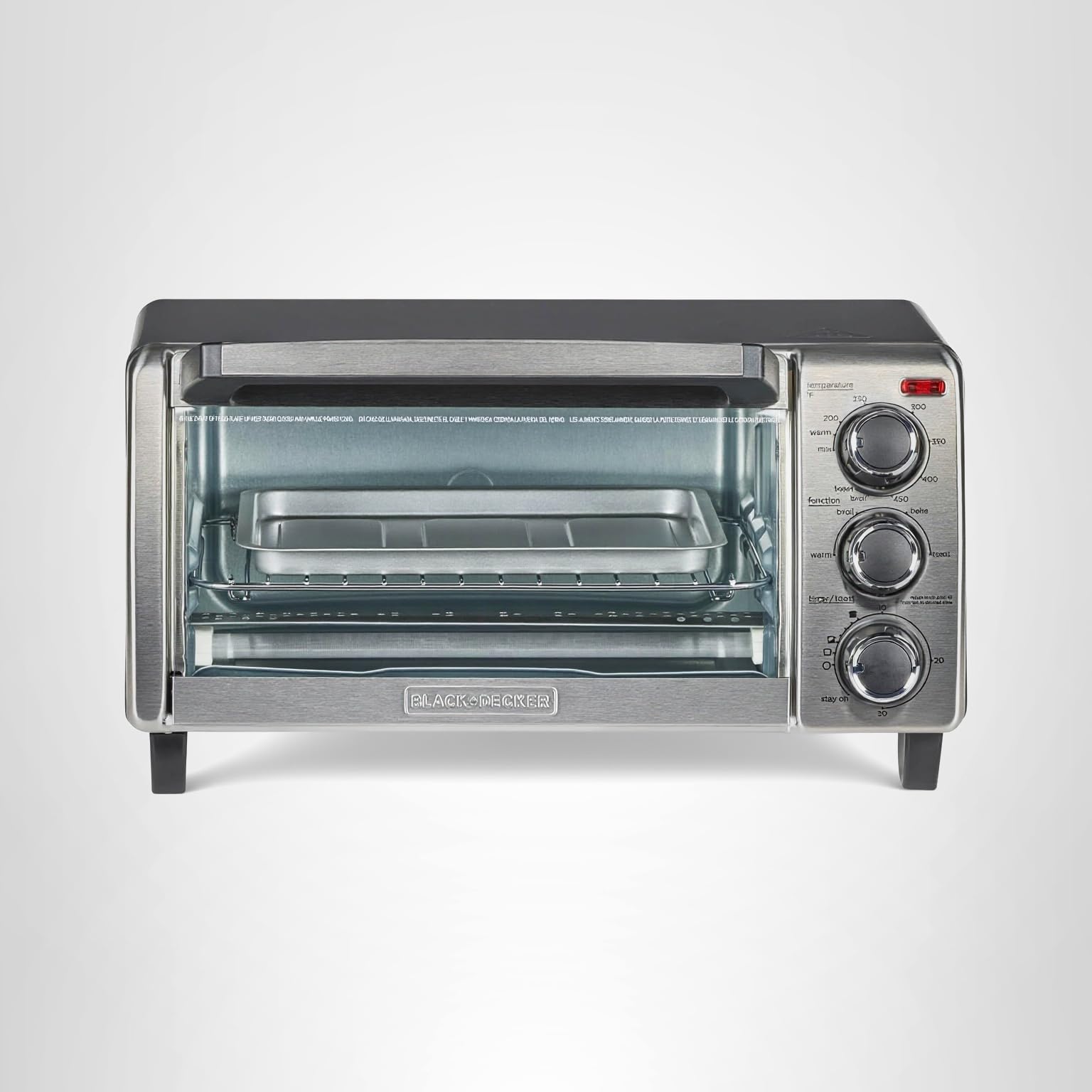 BLACK+DECKER TO1313SBD Toaster Oven, 15.47 Inch, Silver