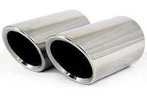 Dsycar Exhaust Tips Pair Compatible with VW Volkswagen JETTA 2009-2018/ SAGITAR 2011-2015 / POLO 2012-2014 / GOLF 7 2013-2015 / Compatible with BMW 325i 328i 2007-2010 (Silver)