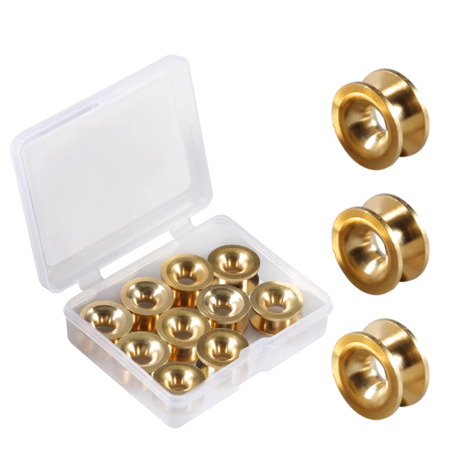 SPEEDWOX 10 Pcs Grass Trimmer Head Eyelets Sleeve String Trimmer Replacement Parts Brush Cutter Head Parts Mower Accessories for Garden Engine String Trimmers with Plastic Storage Box