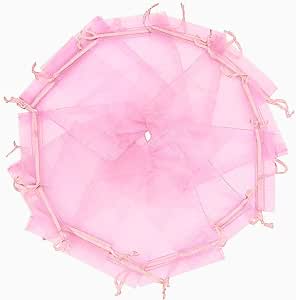 Wuligirl 100pcs Sheer Organza Drawstring Bags – 5x7 Inch Lilac Jewelry & Favor Pouches - View #4