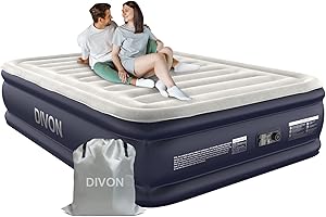 DIVON Air Mattress Full with Built in Pump,18''Raised Blow Up Mattress 2 Mins Self-Inflation/Deflation,Upgraded Thicker Inflatable Mattress，Air Bed with Storage Bag for Guests,Home，Camping，660 lbs Max