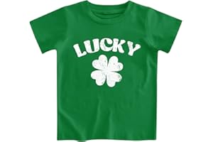 LOVEKIDER Kids St. Patrick's Day Shirt 1-8 Years Old Toddler Lucky Charm Clover Irish T-Shirts Shamrock Tee Outfits for Boys Girls
