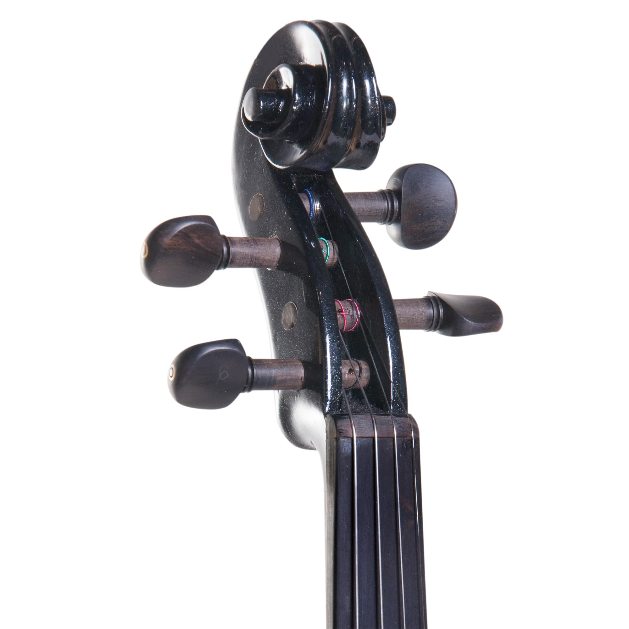 Cecilio Electric Violin 4/4 Full Size Silent Violin Set for Beginner, Solid Maple Wood Silent Violin with Ebony Fittings, Black Metallic