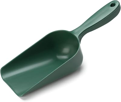 EarlyGrow MPL50084/G Small Green Plastic Handy Garden Scoop for Soil and Potting