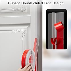 Elvone T-Shaped Door Draft Stopper, 1.37 in x 40 Ft