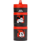 Whiskware Mickey &amp; Minnie Snack Containers, 3 Snack Cups, All Time Classic! | Snack Pack | Cupholder Friendly | Twist 'n' Lock Stackable Cups | Dishwasher Safe | On-The-Go | School | Road Trips