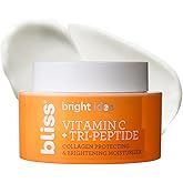 Bliss Vitamin C + Tri-Peptide Brightening Moisturizer | Squalane & Hydration Boosters | Anti-Aging Face Cream for Collagen and Elasticity | Clean Vegan & Cruelty Free 1.7 fl oz