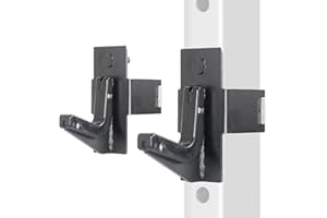 SYL Fitness 3x3" J-Hooks Power Rack Attachment Barbell Holder/Squat Rack Accessories J Cups, Pin Dia Available in 1", and 5/8"