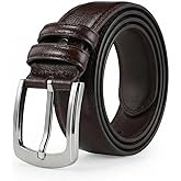 VRLEGEND Mens Belts Big and Tall 36"-70" Men Leather Belt Casual Work Dress Belt,Black & Brown Colors