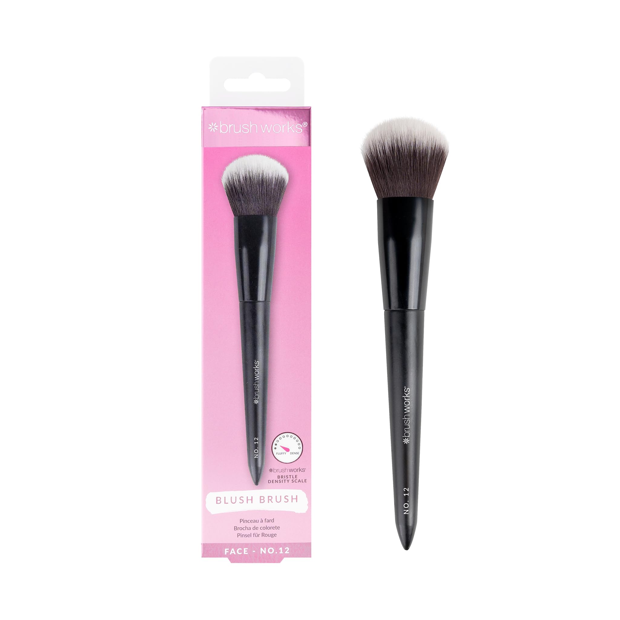 Brushworks No.12 Blush Brush – Ultra-Fluffy Makeup Brush for Powder, Cream & Liquid Blush – Vegan & Cruelty-Free