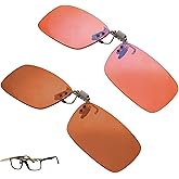 BRADDELL Indoor FL-41 Rose & Outdoor FL-60 Clip-on Fit-over Blue Blocking Migraine Computer Reading Glasses for Light Sensitivity, Photophobia and Fluorescent LED Lighting