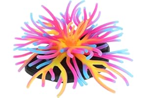 KALLORY Artificial Coral Decoration Silicone Sea Anemone for Fish Tank Realistic Aquarium Landscaping Plant