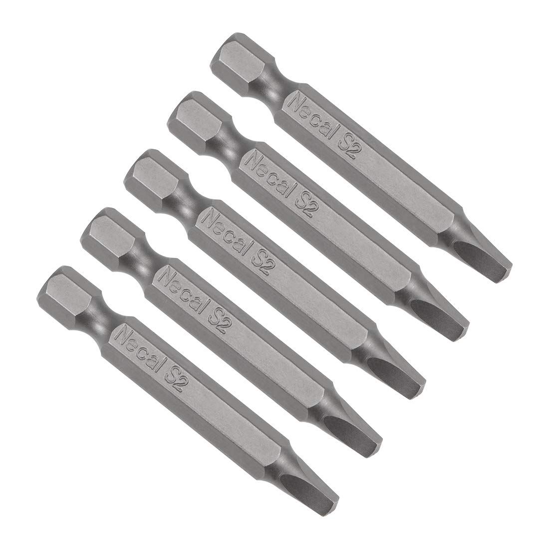 uxcell 5 Pcs SQ2 Magnetic Square Head Screwdriver Bits, 1/4 Inch Hex Shank 2-inch Length S2 Power Tools Square Drive Screwdriver