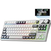 RK ROYAL KLUDGE S85 Wireless Mechanical Keyboard, TKL Keyboard with Display & Ratchet Knob, Triple-Mode Bluetooth/2.4GHz/USB-C, Custom Linear Silent Switches, 7200mAh Battery, Hot Swappable, 85 Keys