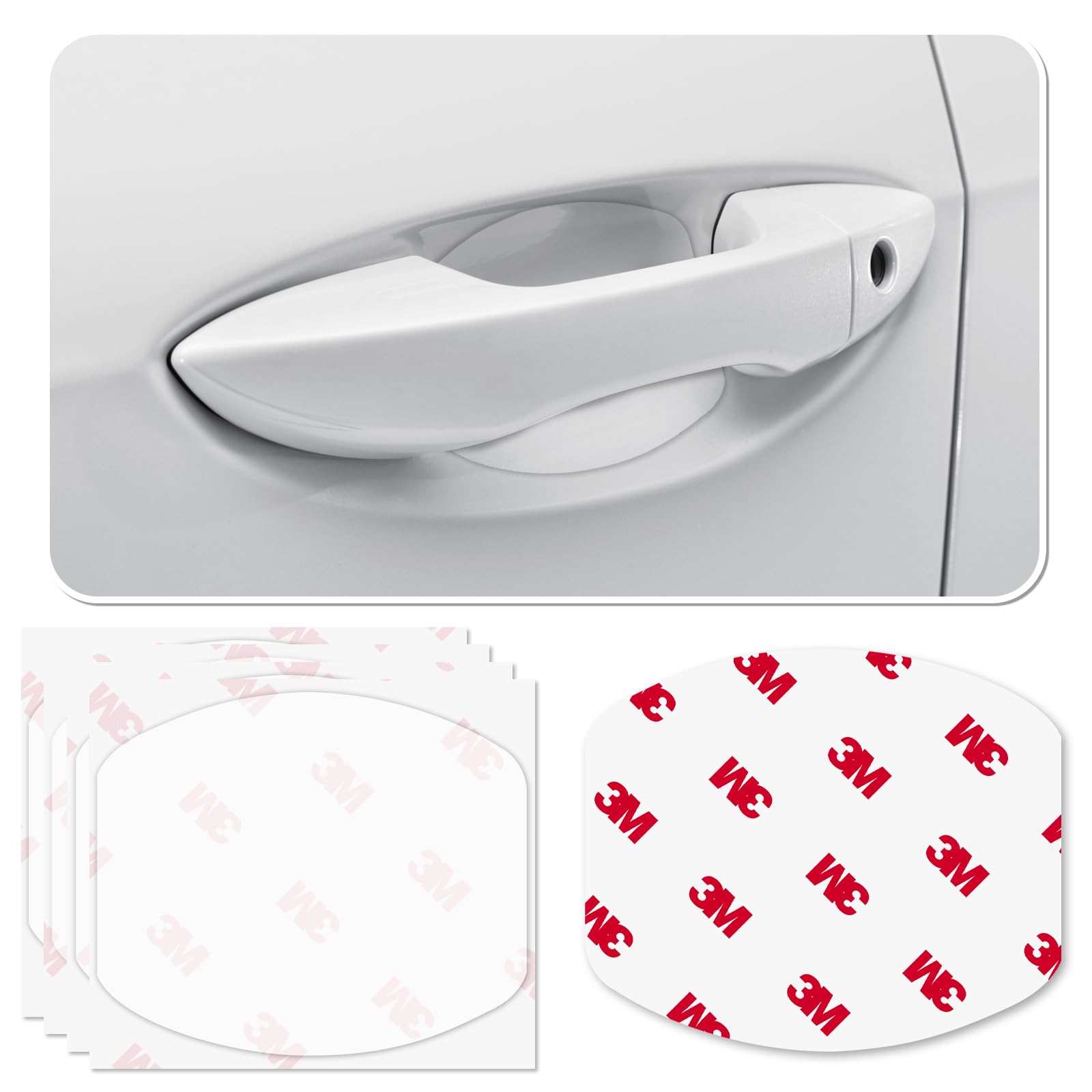 Photo 1 of 4Pcs Car Door Handle Protector,Waterproof Anti-Scratch Stickers Covers,Transparent Universal Car Door Handle Protector Accessories