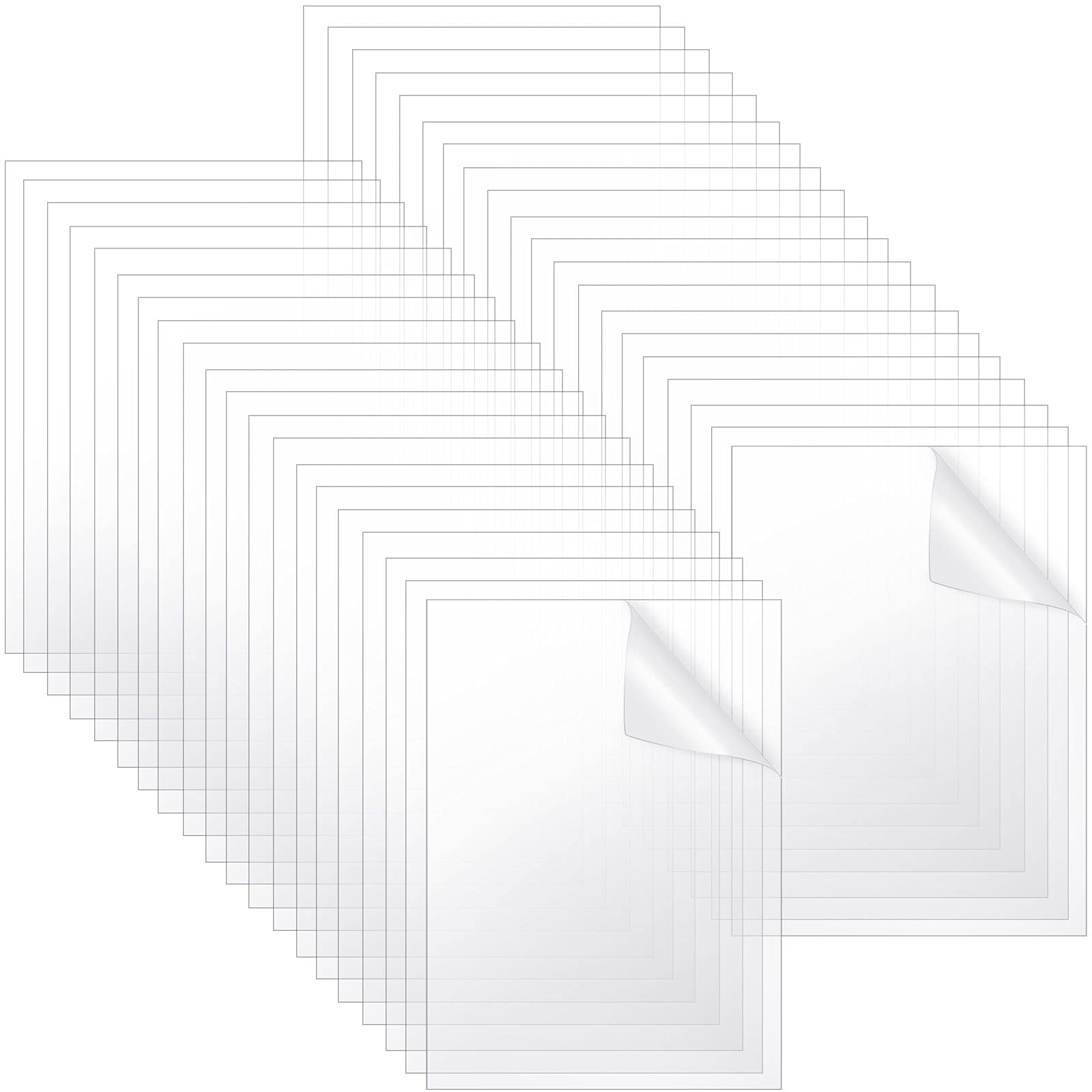 Queekay 40 Pcs 8 x 10 Inch Clear Acrylic Sheet 0.04'' Thick Plastic Blank Acrylic Panels with Protective Paper for Craft Projects Signs Display Cases DIY Projects Picture Frame Wedding Table Numbers