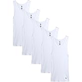 U.S. Polo Assn. Mens Tank Top - 5 Pack Cotton Blend Classic Ribbed Tank Tops Men Undershirts Sleeveless Tee Shirts Pack