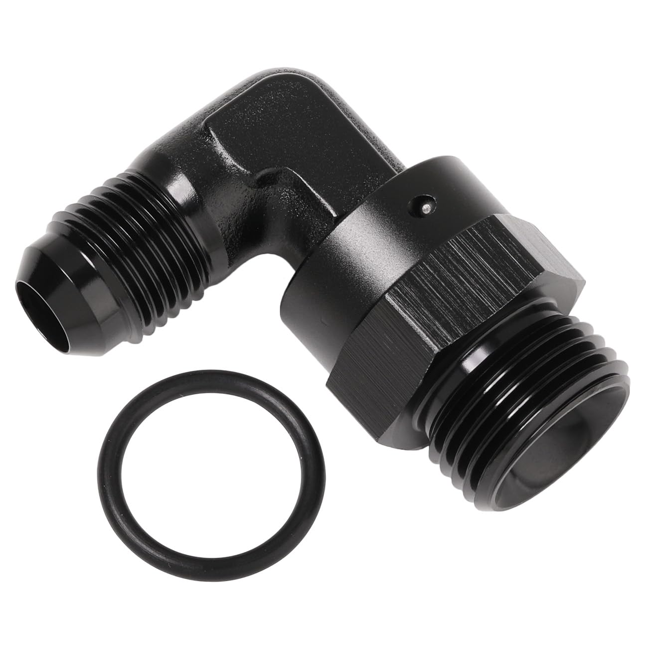 Photo 1 of Podavelle 6AN Male Flare to 8AN -8 ORB O-ring Boss 90 Degree Swivel Fitting Adapter Aluminum Black