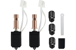 SZPENGSHIHUIGUANG 2PK 0.4MM Ceramic Hotend for Anycubic Kobra S1 Combo Hotend Kit Upgraded Thermistor Print Head Block Heating Cartridge with Extra 3 Hardened Steel Nozzle for Anycubic Kobra S1