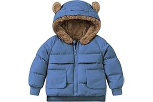 TUONROAD Baby Girls Coats for 6 Months-5 Years Toddlers Boy Winter Jacket Warm Bear Hooded Outdoor Coats Size 5