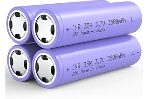 ULATI 3.7 Volt Rechargeable Battery, Flat Top Battery, 3500mAh High Capacity Flashlight Battery for Headlamps, Doorbells, Handhold Fan, Toy 4Pack