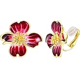 NUOKUN Clip on Earrings Women, 14K Gold Plated Earrings for Sensitive Ears, Fashion Women's Earrings Jewelry Birthday Gift for Wife Grandma Daughter Girls on Christmas Thanksgiving