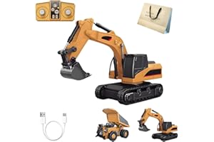 Mini Rc Construction Series Pocket Dump Truck Excavator & Forklift Set, 1/64 Mini 2.4Ghz Remote Control Vehicles for Birthday
