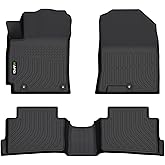 HAFIDI Floor Mats Custom for Hyundai Kona 2018-2023/ Kona N 2022-2023 (No Electric Models) All Weather Protection TPE Heavy Duty Automotive Floor Liners Fits Front& 2nd Row Full Set Accessories, Black