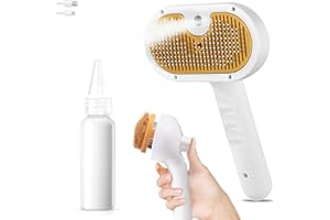 VVWVVW 3-in-1 Pet Steam Brush Set for Dogs & Cats, Grooming Comb with Spray, Defur Tool, Water-Assisted Hair Removal, Gentle Cat & Dog Spritz Brush, Multi-Purpose Steam Grooming Kit