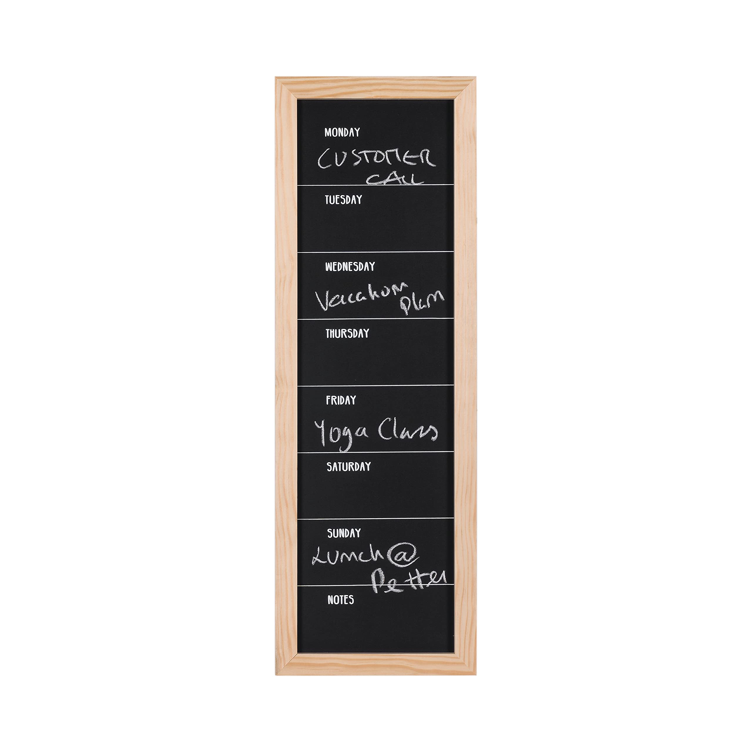 Bi-Office - Chalkboard Week Planner, 200 x 600 mm, Pine Frame