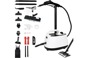 STRCEAT Steam Cleaner,Heavy Duty Steamer for Cleaning,Multipurpose Neat Canister Steamer with 21 Accessories,5 Minutes Fast Heating,Rolling Cleaning Machine for Carpet, Floors, Windows,Mirrors,Glass and Cars