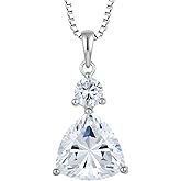 STARCHENIE 925 Sterling Silver Trillion Cut CZ Pendant Necklace, Birthstone Jewelry Gift, 18 Inch Chain