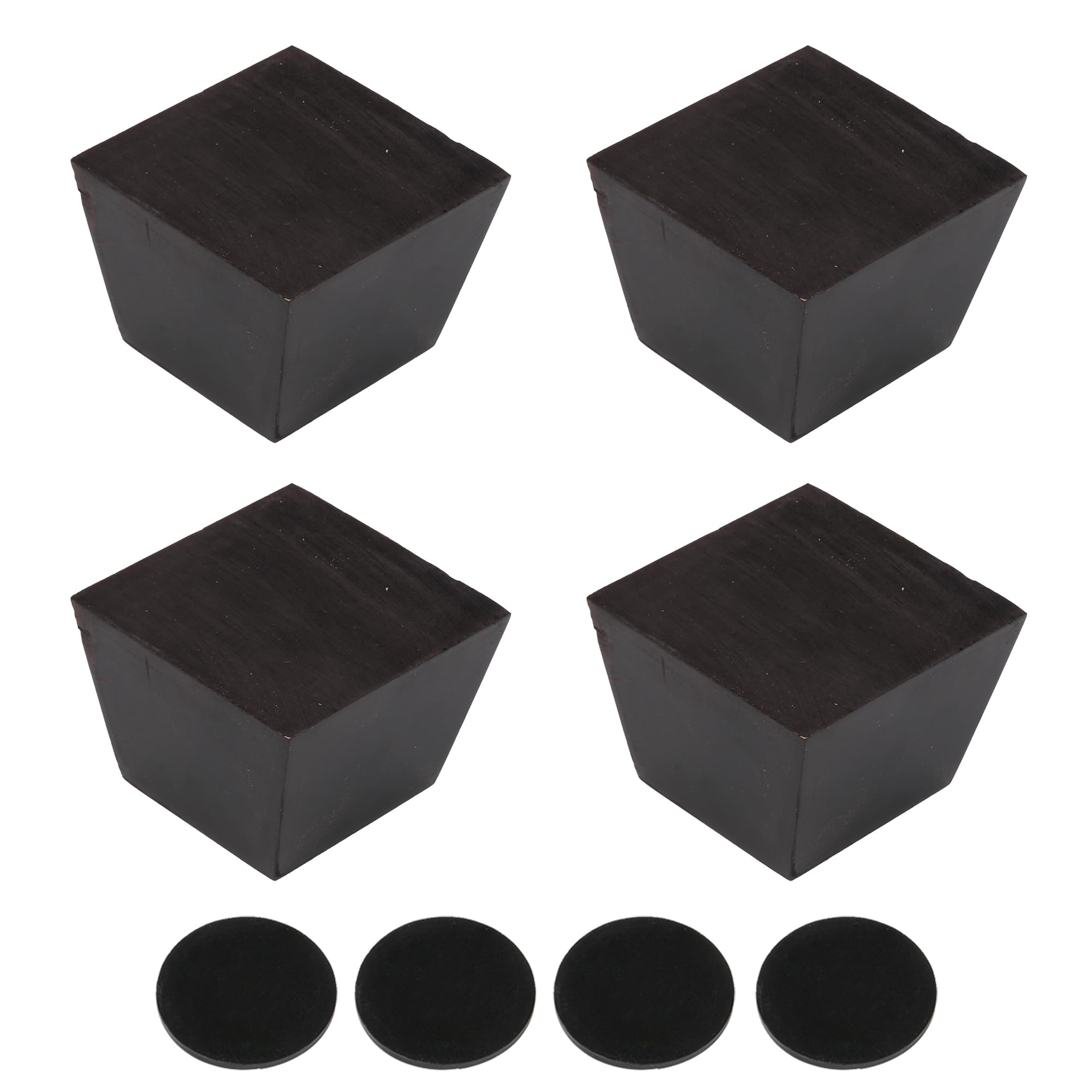 SHANOER 4Pcs 60mm Height Brown Furniture Parts Sofa Legs Pine wood Trapezoid Furniture Feet Pine Wood Sofa Couch Cabinet Legs Black Replacement Accessories