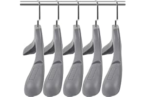 DEDU Suit Hangers for Men 20 Pack, Sweater Hangers No Shoulder Bump Non Slip Width 17.7", Plastic Clothes Hangers Grey with 360° Swivel Metal Hook