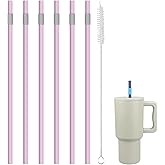 KLOWOAH Replacement Straw Compatible with Simple Modern 30oz Tumbler,with 1 Brush,Pack of 6 (light red)