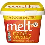 Melt Usda Organic Rich & Creamy Butter Made From Plants, 13 Ounce (Pack of 12)