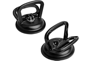 FCHO Glass Suction Cup Heavy Duty Aluminum Vacuum Plate Puller Handle Holder Hooks Duty Galss Lifting/Tile Suction Cup Lifter/Moving Glass/Pad for Lifting (Black, 2Pack)