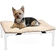 K&H Pet Products Dog Cot Pad (Cot Sold Separately), Pillow-Top Comfort Bed for K&H Small Elevated Dog Beds, Soft & Fluffy, Secure Fit Straps, Machine Washable, Portable - Small 22 X 17in Tan Fleece