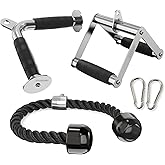 POWER GUIDANCE Triceps Pull Down Attachment, Cable Machine Accessories for Home Gym, LAT Pull Down Attachments - Triceps Rope
