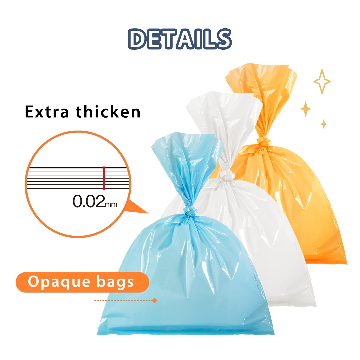 Deefre Odor Sealing Disposable Diaper Bags XS/300 Count Diaper Sacks Scented Diaper Trash Bags Large Capacity Diaper Disposal or Pet Waste Bags