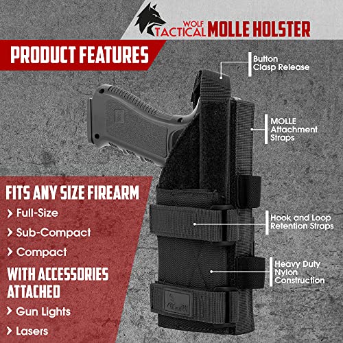 WOLF TACTICAL Molle Holster Universal Holster Molle Pistol Holster