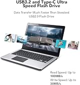 Lexar 128GB USB Stick TypeC A USB 3.2 Gen 1 Flash Drive 100MBs Read Plug Play view 3