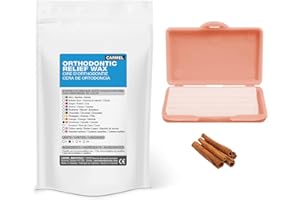 Carmel Orthodontic Relief Wax in a Cinnamon Scented Box, Pack of 12, Relief Wax for Braces, Dental Appliances, Damaged Teeth,