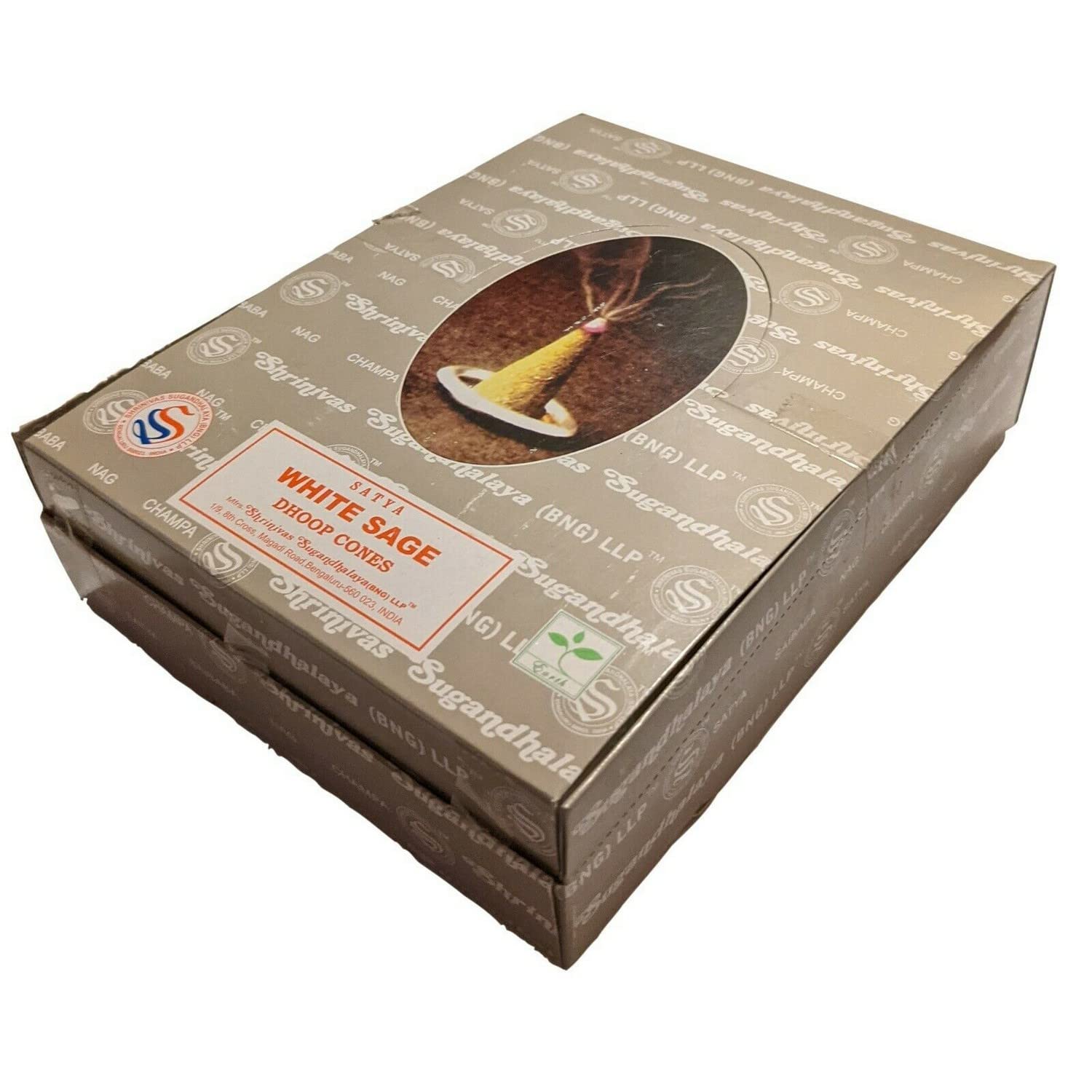 Satya White Sage Incense Dhoop Cones 12 Cones = 12 Packs